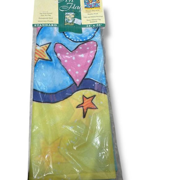 Toland Art 24x36" Welcome Newborn Baby House Flag Shower Gift Celebrate Birth - Picture 7 of 11